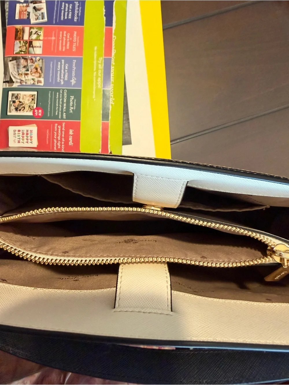 kate spade Two-Tone Tan and Cream Convertible Shoulder Bag